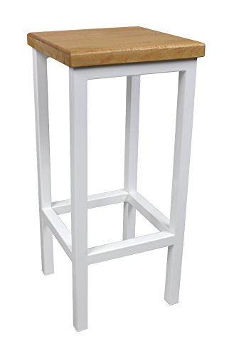 Magnetic Mobel Barhocker Stahl Holz Stuhl massiv Barstuhl Weiß modernes Design Metall Hocker Loft (Erle, 78 cm) von Magnetic Mobel