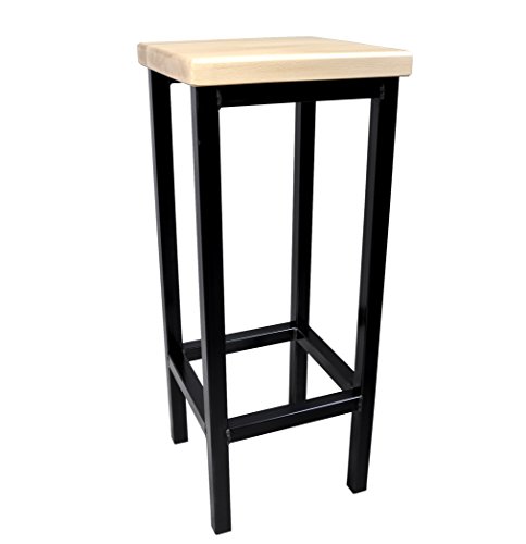 Magnetic Mobel Barhocker Stahl Holz massiv Barstuhl Industrial Design Metall Hocker H 70 cm (Buche Lackiert) von Magnetic Mobel