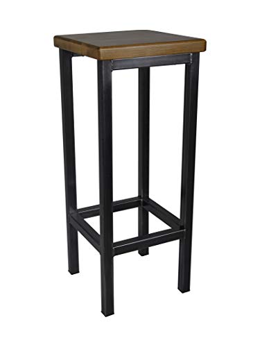 Magnetic Mobel Barhocker Stahl Holz massiv Barstuhl Industrial Design Metall Hocker H 70 cm (Eiche) von Magnetic Mobel