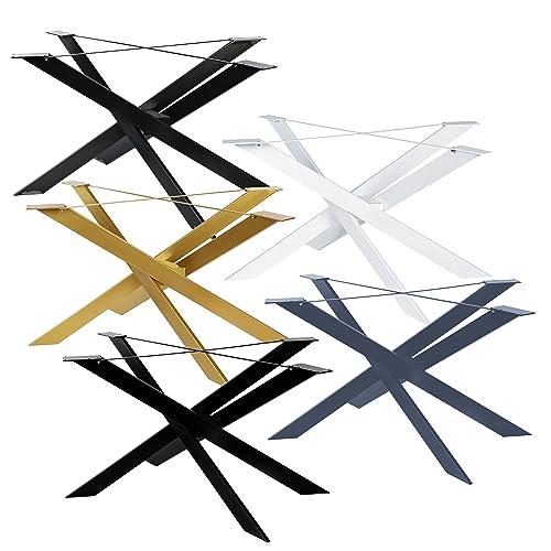 Magnetic Mobel Orion Table Base Design Kreuzgestell Schwerlast massiv Tischkufen Stahl Tischbeine Metall Profil 8x2 cm (Golden) von Magnetic Mobel