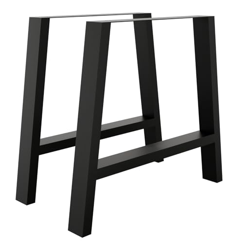 Magnetic Mobel Tischgestell A - Form aus 80x40 mm Profile, x-förmiges Tischkufen Tischbeine Metal 60/80 x 72 cm (Schwarz) von Magnetic Mobel