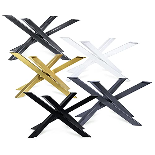 Magnetic Mobel Tischgestell Orion Design Kreuzgestell Schwerlast massiv Tischkufen Stahl Tischbeine Metall (Anthrazit, 150x81xH71 cm) von Magnetic Mobel