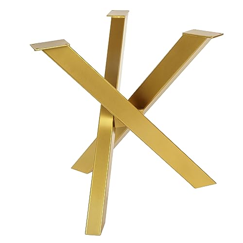 Tischgestell Spider Design Kreuzgestell Schwerlast massiv Tischkufen Stahl Tischbeine Metall DIY Schreibtisch (Golden) von Magnetic Mobel