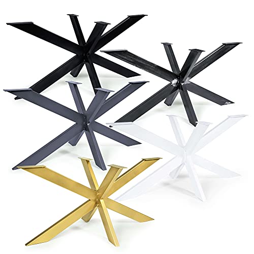 Magnetic Mobel Tischgestell Spider Tischbeine Kreuzgestell Schwerlast Tischkufen Stahl Metall Esstisch Schreibtisch Konferenztisch 120x70 cm (Golden) von Magnetic Mobel