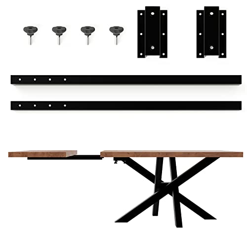 Magnetic Mobel Tischplattenverlängerung für Ansteckplatte stabile Erweiterungsplatte Metall Steckarme für Esstisch, Schreibtisch, Konferenztisch, Küchentisch, Schwarz von Magnetic Mobel