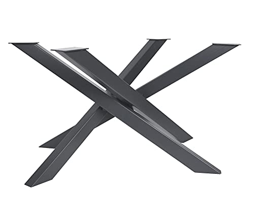 Magnetic Mobel Tischgestell Orion Design Kreuzgestell Schwerlast massiv Tischkufen Stahl Tischbeine Metall Profil 8x4 cm (L -Size 113x73xH71 cm, Anthrazit) von Magnetic Mobel