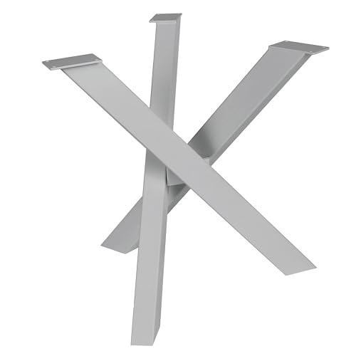 Tischgestell Spider Design Kreuzgestell Schwerlast massiv Tischkufen Stahl Tischbeine Metall DIY Schreibtisch (Grau) von Magnetic Mobel