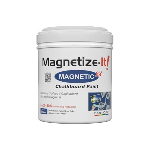Magnetize-It! Magnetische Wand-/Kreidetafelfarbe (wasserbasierend) - BLAU - | 1L | 1000ml | Deco Color Extra Haftung, Flächenergiebig und Nachhaltig, Allzweck-Innenraumfarbe von Magnetize-It!