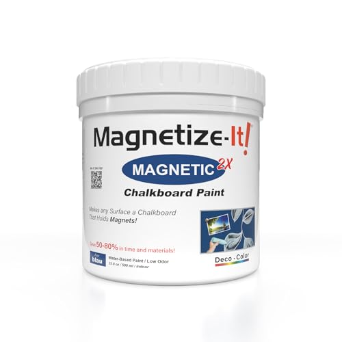 Magnetize-It! Magnetische Wand-/Kreidetafelfarbe (wasserbasierend) - BLAU - | 0,5L | 500ml | Deco Color Extra Haftung, Flächenergiebig und Nachhaltig, Allzweck-Innenraumfarbe von Magnetize-It!