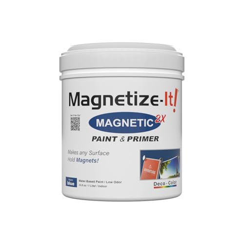 Magnetize-It! Magnetische Wandfarbe mit Grundierung (wasserbasierend) - BLAU - | 1L | 1000ml | Deco Color Extra Haftung, Flaechenergiebig und Nachhaltig, Allzweck-Innenraumfarbe von Magnetize-It!