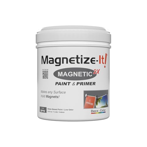 Magnetize-It! Magnetische Wandfarbe mit Grundierung (wasserbasierend) - GRAU - | 1L | 1000ml | Deco Color Extra Haftung, Flaechenergiebig und Nachhaltig, Allzweck-Innenraumfarbe von Magnetize-It!