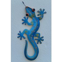 Gecko Eidechse Salamander Echse Wanddeko Metall Blau 40 cm Gartendeko Blechfigur Gecko Eidechse Salamander Echse Wanddeko Metall Blau 40 cm Gartendeko Blechfigur von MagnoKreativ
