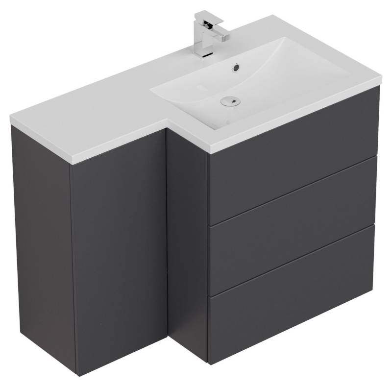 Magnolia Home Badmöbel-Set Badblock Adelia links SoftClose anthrazit von Magnolia Home