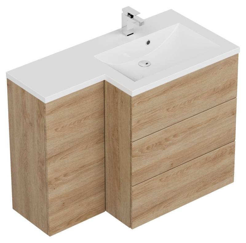 Magnolia Home Badmöbel-Set Badblock Adelia links SoftClose eiche hell von Magnolia Home