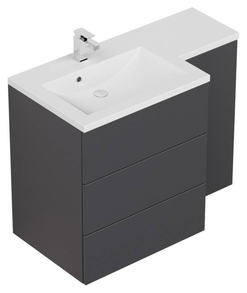 Magnolia Home Badmöbel-Set Badblock ELISA rechts SoftClose anthrazit von Magnolia Home