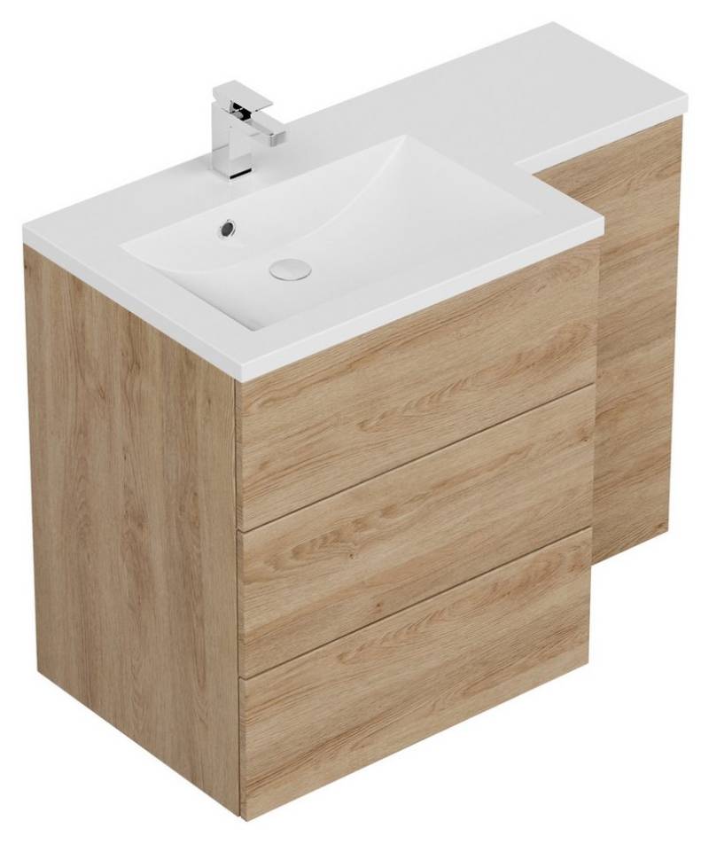 Magnolia Home Badmöbel-Set Badblock ELISA rechts SoftClose eiche hell von Magnolia Home