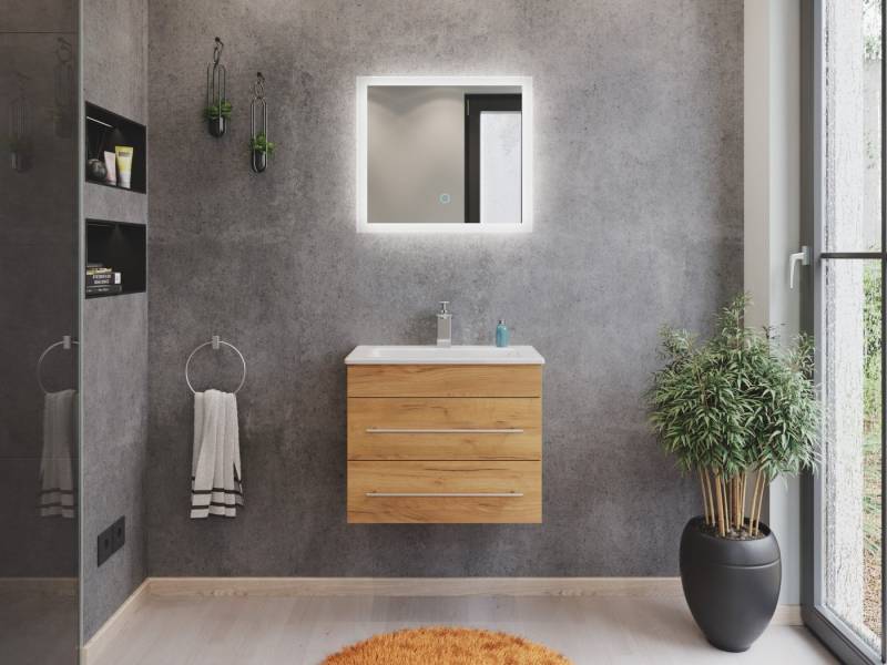 Magnolia Home Badmöbel-Set Badmöbel Mars 600 2-teilig mit LED Spiegel SlimLine eiche gold Magnolia Home Badmöbel-Set Badmöbel Mars 600 2-teilig mit LED Spiegel SlimLine eiche gold von Magnolia Home