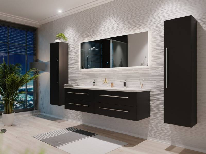 Magnolia Home Badmöbel-Set Badmöbelset Colossos 160 4-teilig m. LED-Spiegel SoftClose schwarz Magnolia Home Badmöbel-Set Badmöbelset Colossos 160 4-teilig m. LED-Spiegel SoftClose schwarz von Magnolia Home