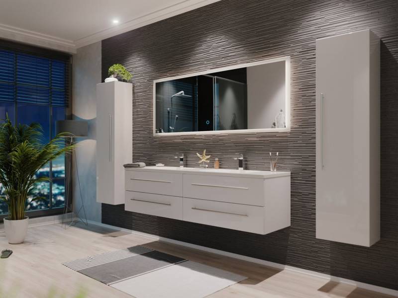 Magnolia Home Badmöbel-Set Badmöbelset Colossos 160 4-teilig m. LED-Spiegel SoftClose weiss hochg Magnolia Home Badmöbel-Set Badmöbelset Colossos 160 4-teilig m. LED-Spiegel SoftClose weiss hochg von Magnolia Home