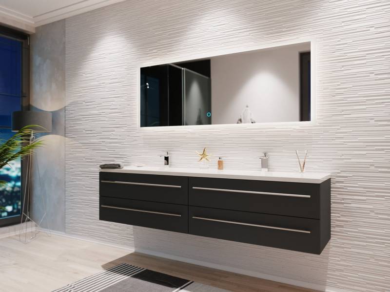 Magnolia Home Badmöbel-Set Badmöbelset Colossos180 2-teilig LED Spiegel grafit von Magnolia Home