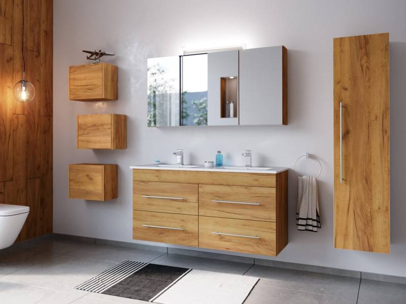 Magnolia Home Badmöbel-Set Badmöbelset Helios 4-teilig Spiegelschrank Hochschrank 3er Boxen eiche Magnolia Home Badmöbel-Set Badmöbelset Helios 4-teilig Spiegelschrank Hochschrank 3er Boxen eiche von Magnolia Home