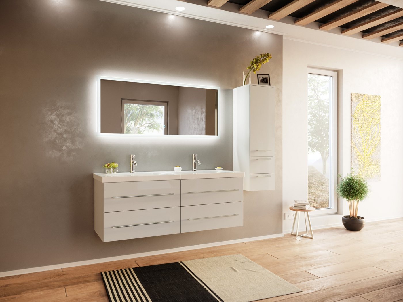 Magnolia Home Badmöbel-Set Badmöbelset Persepolis XL 3-teilig LED-Spiegel Seitenschrank weiss hoc Magnolia Home Badmöbel-Set Badmöbelset Persepolis XL 3-teilig LED-Spiegel Seitenschrank weiss hoc von Magnolia Home