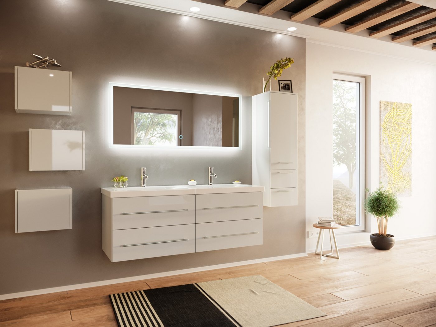 Magnolia Home Badmöbel-Set Badmöbelset Persepolis XL 4-teilig LED-Spiegel Seitenschrank 3er Boxen Magnolia Home Badmöbel-Set Badmöbelset Persepolis XL 4-teilig LED-Spiegel Seitenschrank 3er Boxen von Magnolia Home
