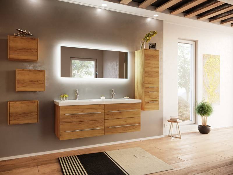 Magnolia Home Badmöbel-Set Badmöbelset Persepolis XL 4-teilig LED-Spiegel Seitenschrank 3er Boxen Magnolia Home Badmöbel-Set Badmöbelset Persepolis XL 4-teilig LED-Spiegel Seitenschrank 3er Boxen von Magnolia Home