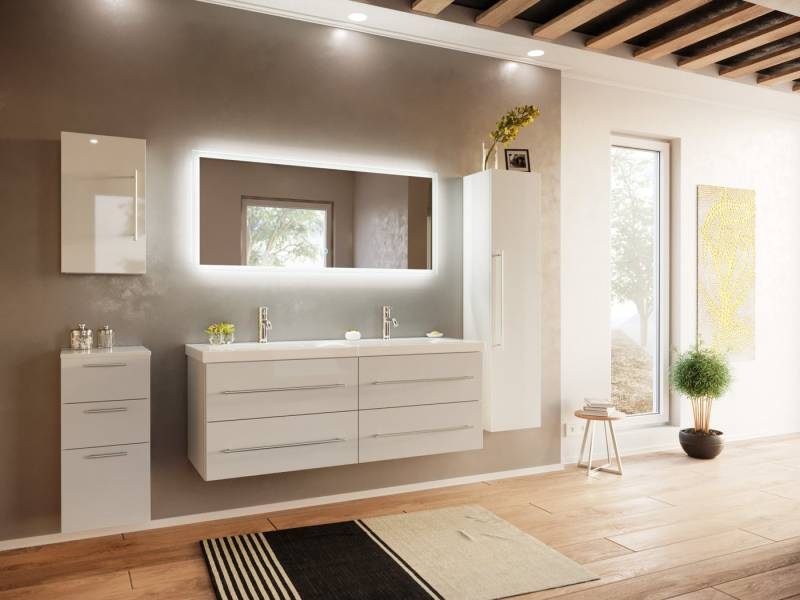 Magnolia Home Badmöbel-Set Badmöbelset Persepolis XL 5-teilig LED-Spiegel Seiten-, Hoch & Midisch von Magnolia Home