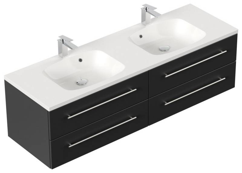 Magnolia Home Doppelwaschtisch Badmöbel Colossos 160 SoftClose schwarz Magnolia Home Doppelwaschtisch Badmöbel Colossos 160 SoftClose schwarz von Magnolia Home