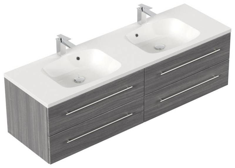 Magnolia Home Doppelwaschtisch Badmöbel Colossos 160 SoftClose silbereiche Magnolia Home Doppelwaschtisch Badmöbel Colossos 160 SoftClose silbereiche von Magnolia Home