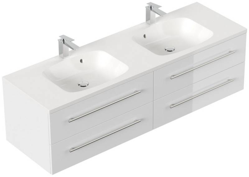 Magnolia Home Doppelwaschtisch Badmöbel Colossos 160 SoftClose weiss hochglanz Magnolia Home Doppelwaschtisch Badmöbel Colossos 160 SoftClose weiss hochglanz von Magnolia Home