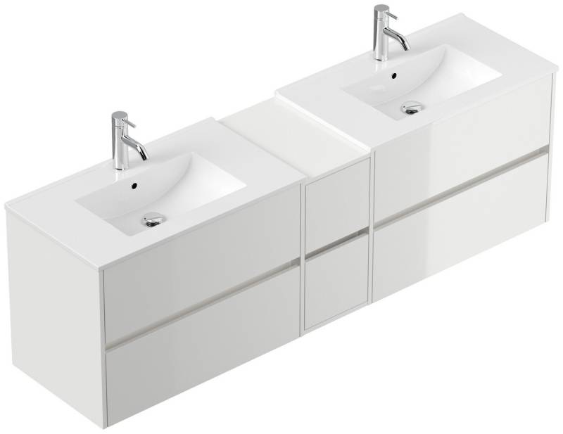 Magnolia Home Doppelwaschtisch Badmöbelset Taifun 190cm weiß Hgl Magnolia Home Doppelwaschtisch Badmöbelset Taifun 190cm weiß Hgl von Magnolia Home