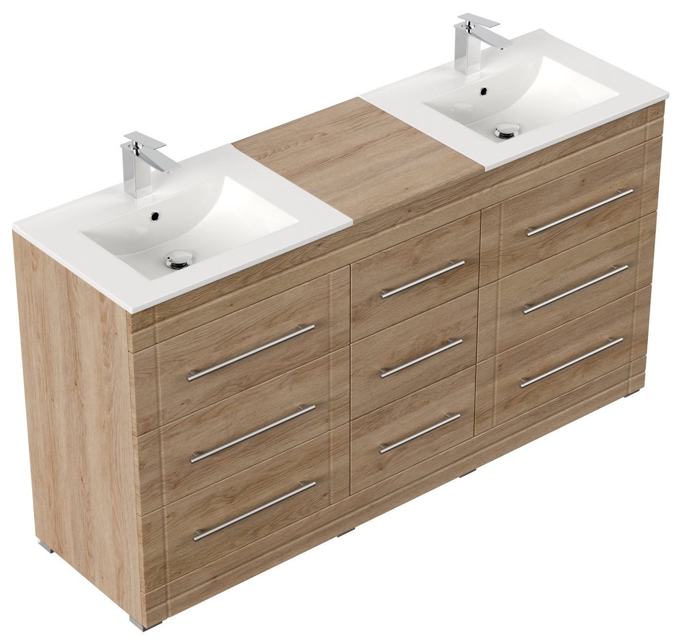 Magnolia Home Doppelwaschtisch Stand Badmöbel Cosmo Modern SoftClose eiche hell Magnolia Home Doppelwaschtisch Stand Badmöbel Cosmo Modern SoftClose eiche hell von Magnolia Home