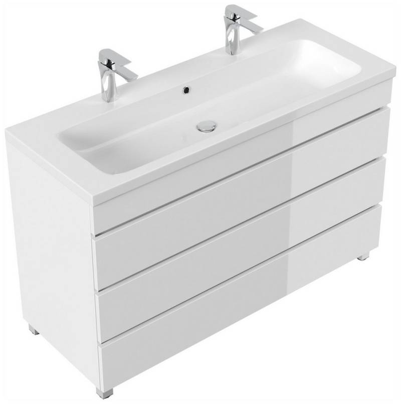 Magnolia Home Doppelwaschtisch Stand Doppel Badmöbel Via 120 weiss hochglanz mit 3 grifflosen Schubla Magnolia Home Doppelwaschtisch Stand Doppel Badmöbel Via 120 weiss hochglanz mit 3 grifflosen Schubla von Magnolia Home