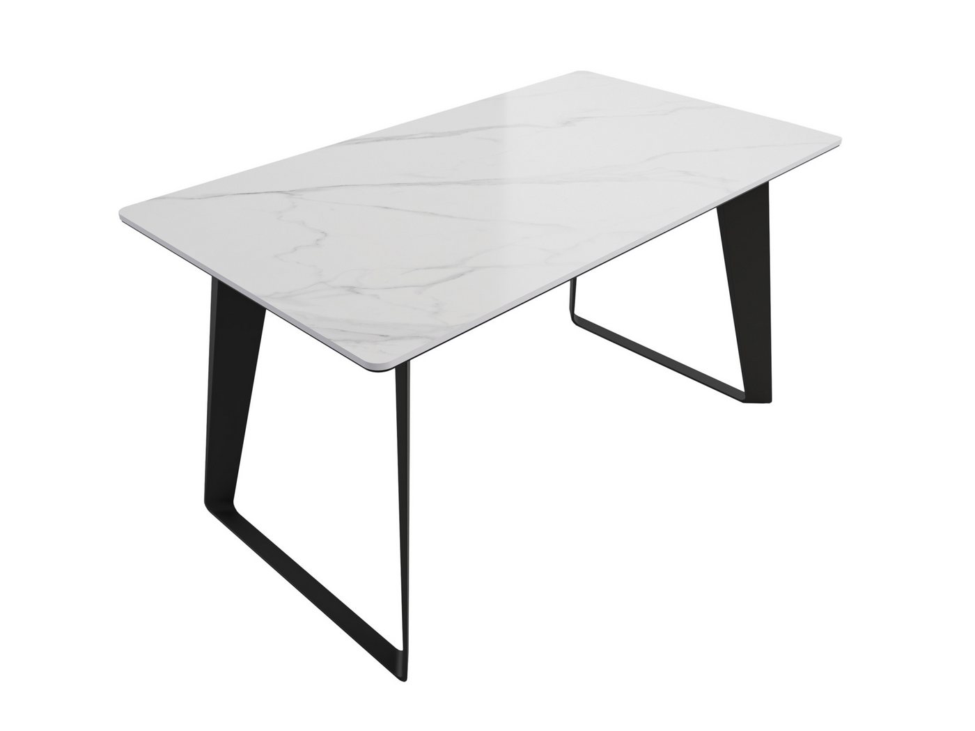 Magnolia Home Esstisch Esstisch 140x80cm weiße Keramikplatte schwarze U-Form Beine Magnolia Home Esstisch Esstisch 140x80cm weiße Keramikplatte schwarze U-Form Beine von Magnolia Home