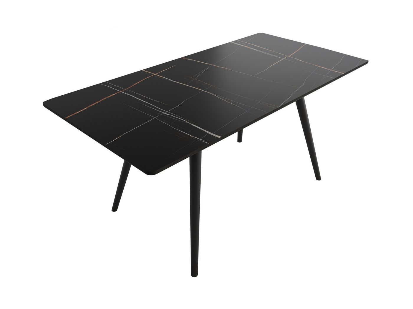 Magnolia Home Esstisch Esstisch 160x80cm schwarze Keramikplatte schwarze konische Tischbeine Magnolia Home Esstisch Esstisch 160x80cm schwarze Keramikplatte schwarze konische Tischbeine von Magnolia Home