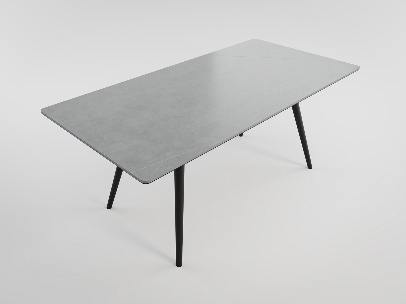 Magnolia Home Esstisch Esstisch 180x90cm graue Keramikplatte schwarze konische Tischbeine Magnolia Home Esstisch Esstisch 180x90cm graue Keramikplatte schwarze konische Tischbeine von Magnolia Home