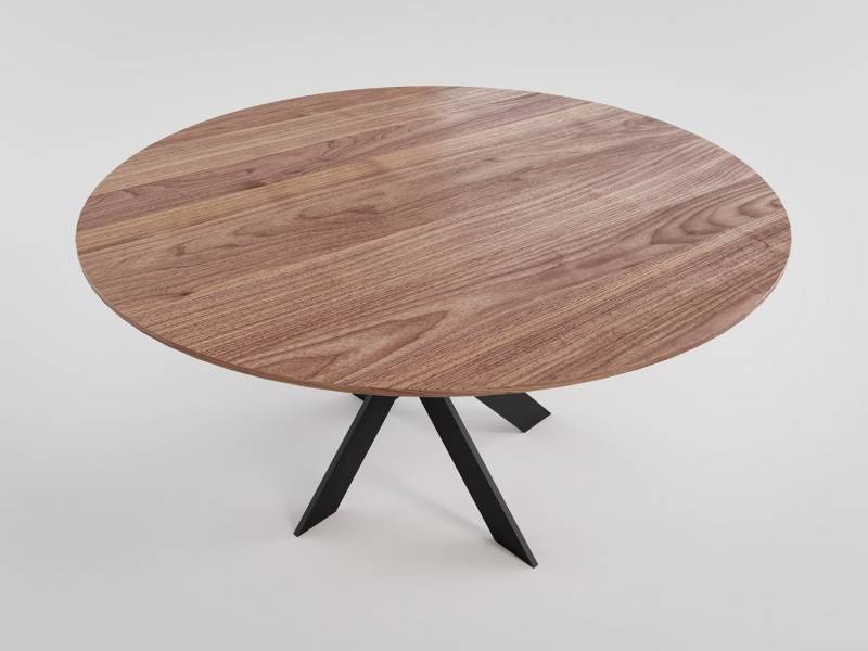 Magnolia Home Esstisch Esstisch LINUS 135x135cm Walnuss Furnier lackiert schwarzes Kreuzgeste Magnolia Home Esstisch Esstisch LINUS 135x135cm Walnuss Furnier lackiert schwarzes Kreuzgeste von Magnolia Home