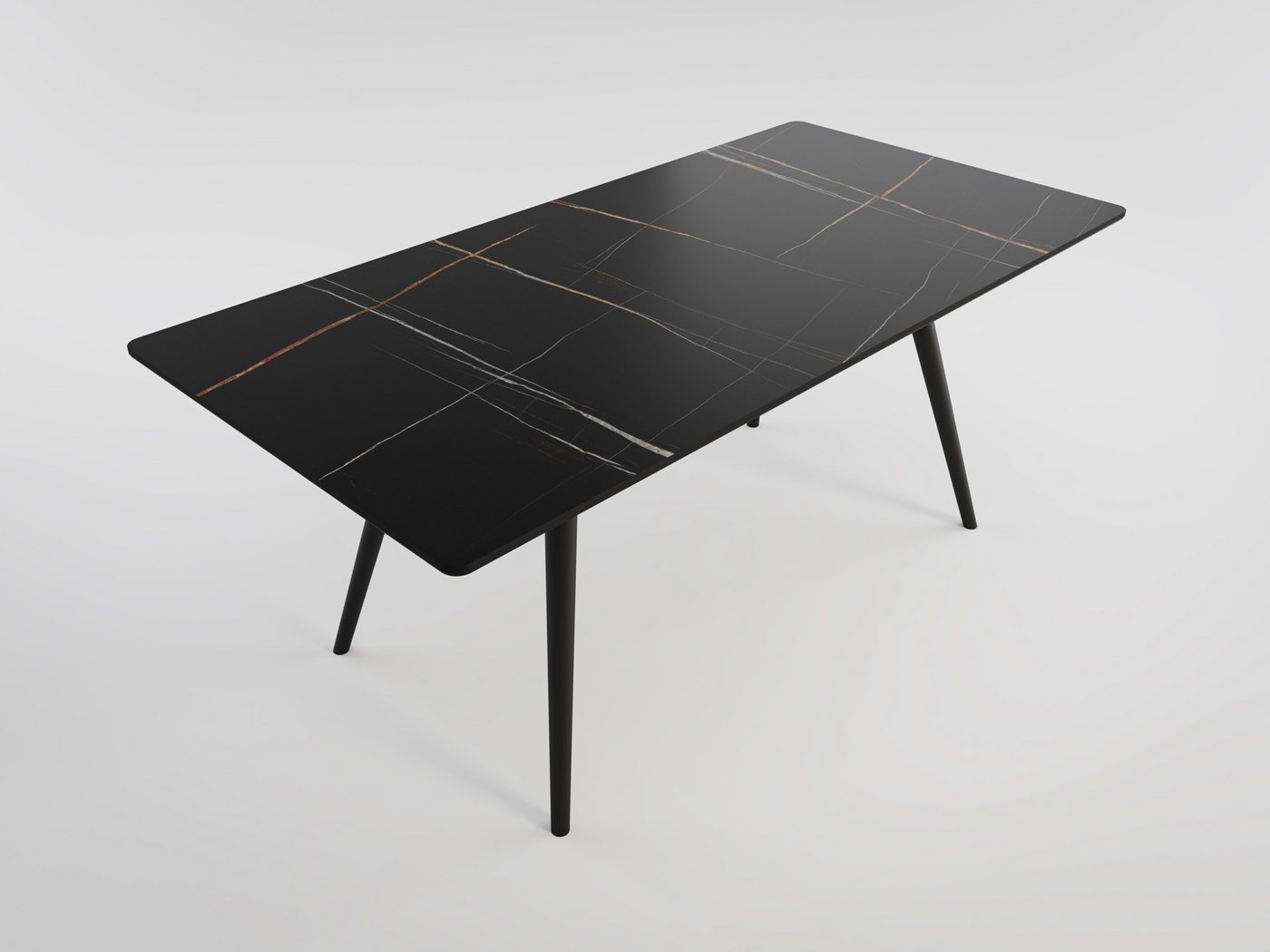 Magnolia Home Esstisch Esstisch RIGA 180x90cm schwarze Keramikplatte schwarze konische Tischb Magnolia Home Esstisch Esstisch RIGA 180x90cm schwarze Keramikplatte schwarze konische Tischb von Magnolia Home