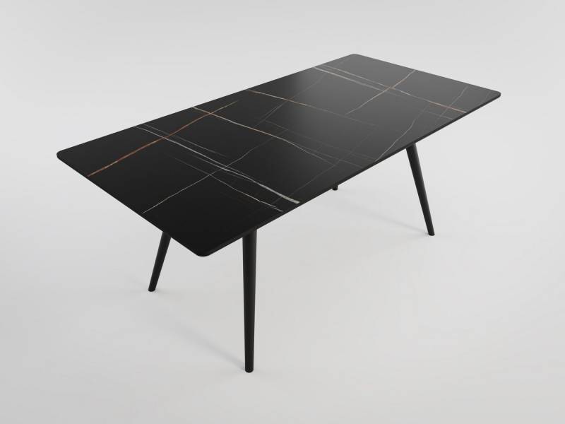 Magnolia Home Esstisch Esstisch RIGA 180x90cm schwarze Keramikplatte schwarze konische Tischb Magnolia Home Esstisch Esstisch RIGA 180x90cm schwarze Keramikplatte schwarze konische Tischb von Magnolia Home