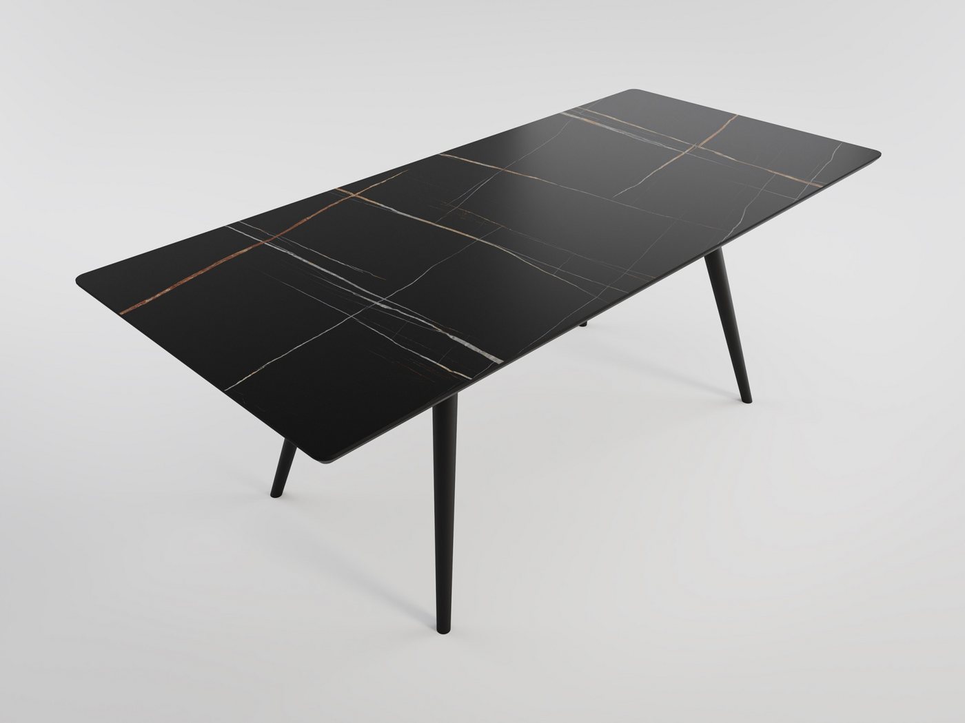 Magnolia Home Esstisch Esstisch RIGA 200x90cm schwarze Keramikplatte schwarze konische Tischb Magnolia Home Esstisch Esstisch RIGA 200x90cm schwarze Keramikplatte schwarze konische Tischb von Magnolia Home