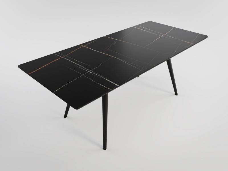 Magnolia Home Esstisch Esstisch RIGA 200x90cm schwarze Keramikplatte schwarze konische Tischb Magnolia Home Esstisch Esstisch RIGA 200x90cm schwarze Keramikplatte schwarze konische Tischb von Magnolia Home