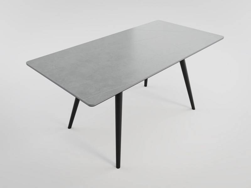 Magnolia Home Esstisch Esszimmertisch RIGA 160x80cm graue Keramikplatte schwarze konische Tis von Magnolia Home