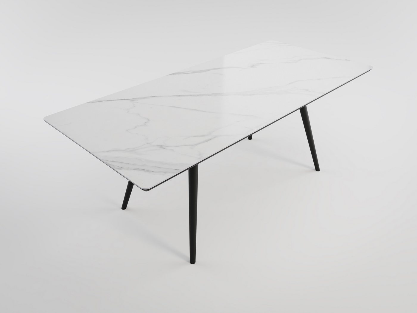 Magnolia Home Esstisch Esszimmertisch RIGA 200x90cm weiße Keramikplatte schwarze konische Tis Magnolia Home Esstisch Esszimmertisch RIGA 200x90cm weiße Keramikplatte schwarze konische Tis von Magnolia Home