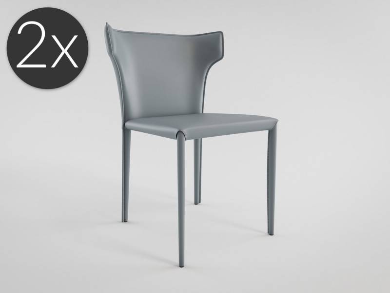 Magnolia Home Esszimmerstuhl 2er Set Esszimmerstuhl Design Küchenstuhl Vince Kunstleder hellgrau Me von Magnolia Home