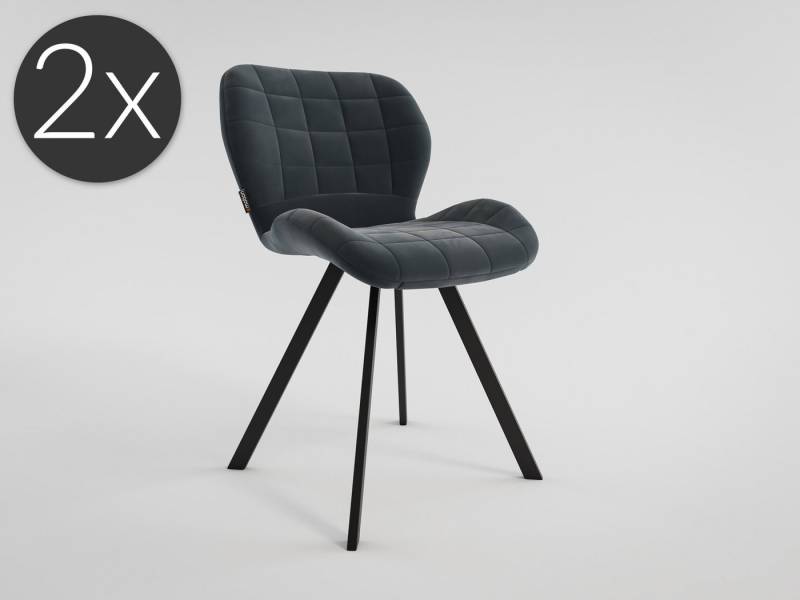 Magnolia Home Esszimmerstuhl 2er Set Esszimmerstuhl Nora Samt Polsterstuhl dunkelgrau Metallbeine Magnolia Home Esszimmerstuhl 2er Set Esszimmerstuhl Nora Samt Polsterstuhl dunkelgrau Metallbeine von Magnolia Home