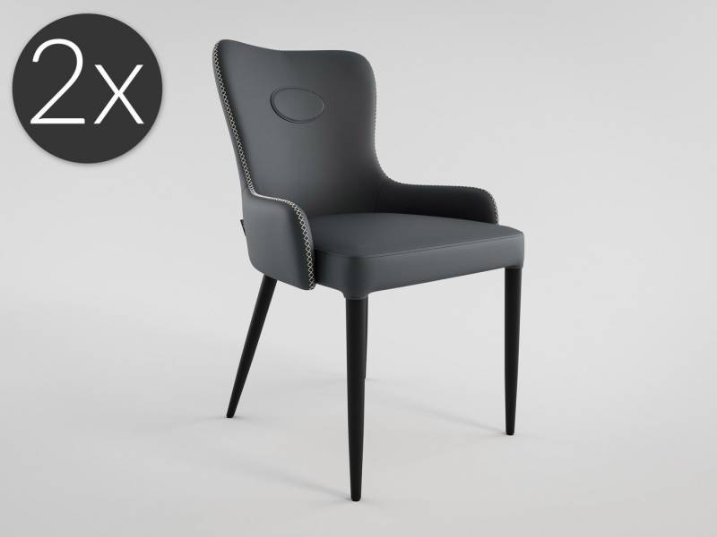 Magnolia Home Esszimmerstuhl 2er Set Esszimmerstuhl klassisch James Samt Polsterstuhl dunkelgrau Me Magnolia Home Esszimmerstuhl 2er Set Esszimmerstuhl klassisch James Samt Polsterstuhl dunkelgrau Me von Magnolia Home