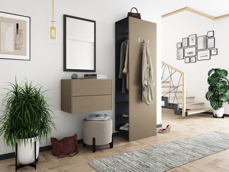 Magnolia Home Garderoben-Set Garderobe Blu-S 3 tlg Konsole Push-to-open Spiegel Paneel 6 Paar Sand von Magnolia Home