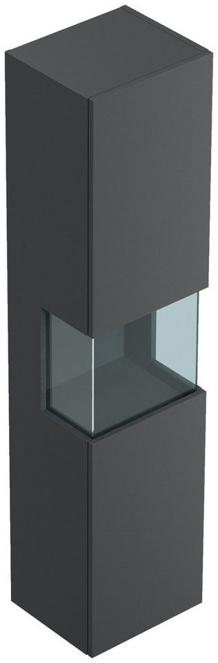 Magnolia Home Hochschrank Design Badschrank Hochschrank 150cm Softclose Taifun Glaselement graf von Magnolia Home
